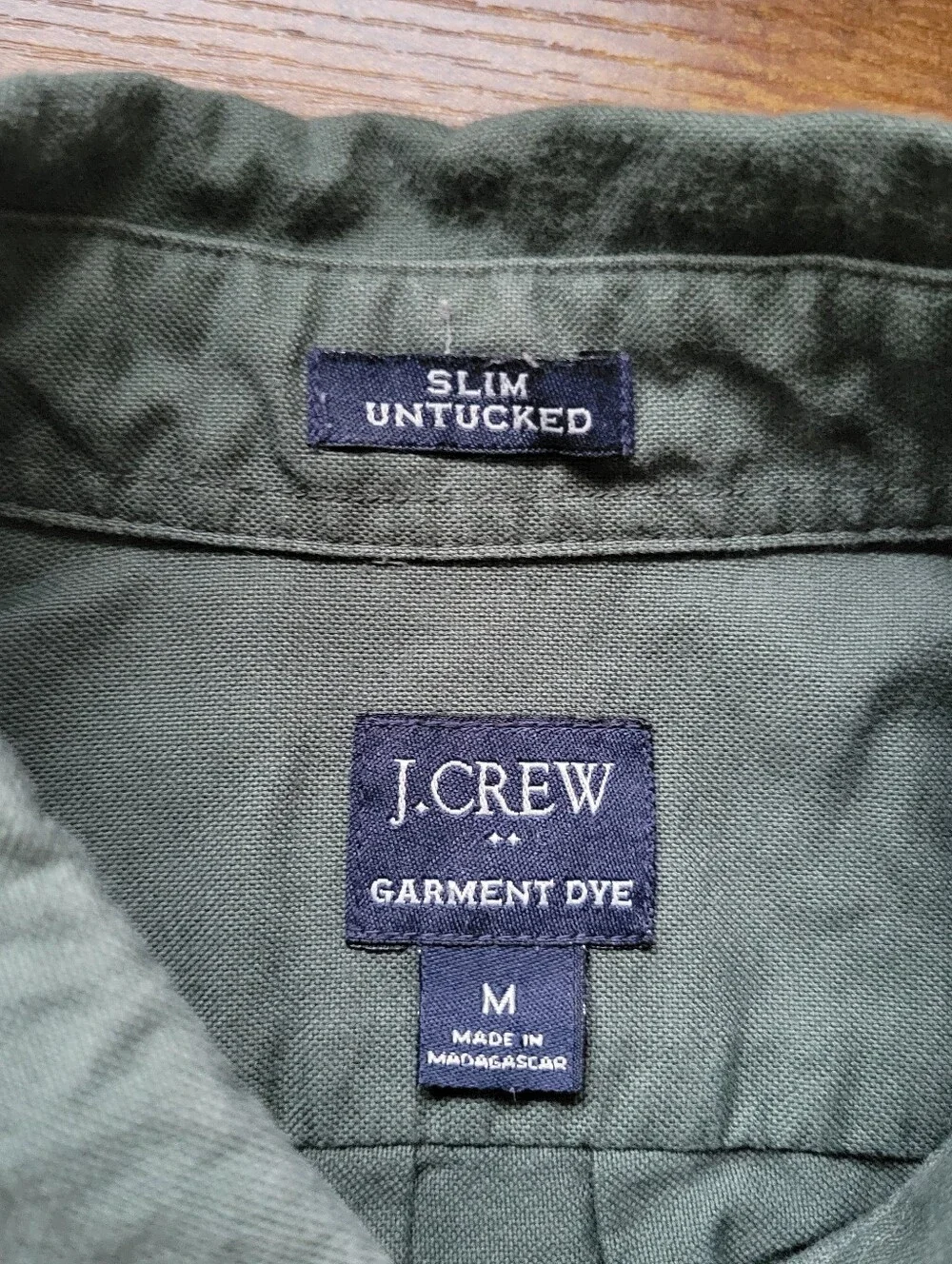 J. Crew Long Sleeve Button Down Shirt Slim Untucked Cotton Green Men's Medium